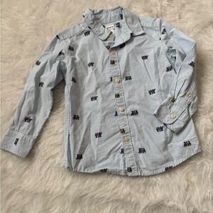 Carter's Toddler Button Down Shirt with Tiny Dinosaur Pattern